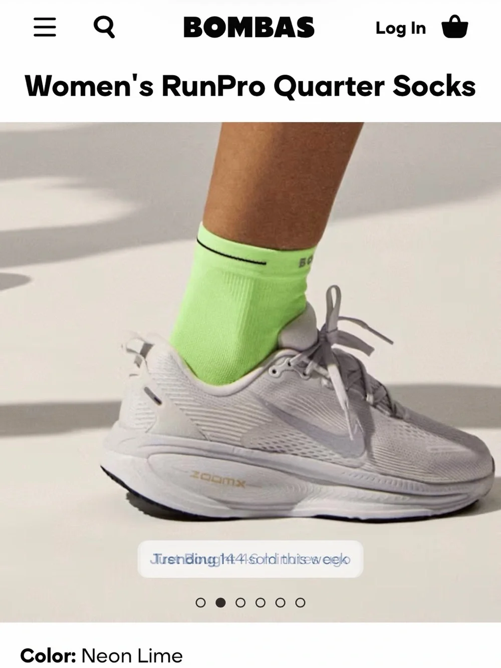Bombas RunPro Athletic Socks - Lime, White, Black - 3 Pack